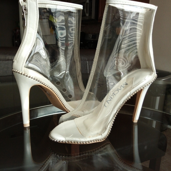 Clear/White bootie, peep toe - Picture 3 of 9